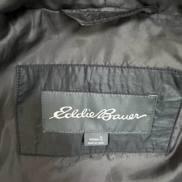 Eddie Bauer Charcoal Puffer Jacket with Faux Fur Hood - Picture 6 of 12